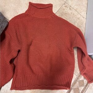 Women's Rust Turtleneck Sweater